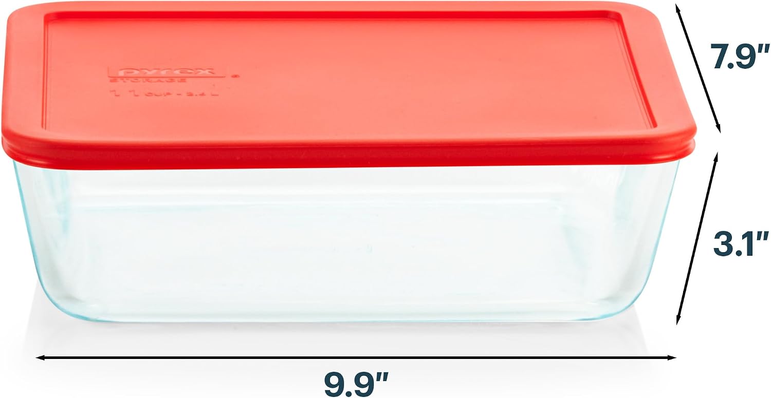 Pyrex Simply Store 11 Cup Glass Food Storage Container, BPA-Free Lid | Meal prep container with BPA-free plastic lid, freezer, dishwasher & microwave safe - Image 2